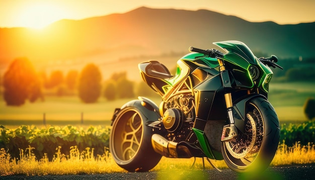 Una motocicletta verde con la scritta ducati sul retro