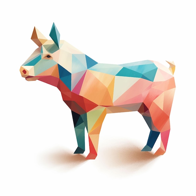 Una mucca colorata fatta da un toro