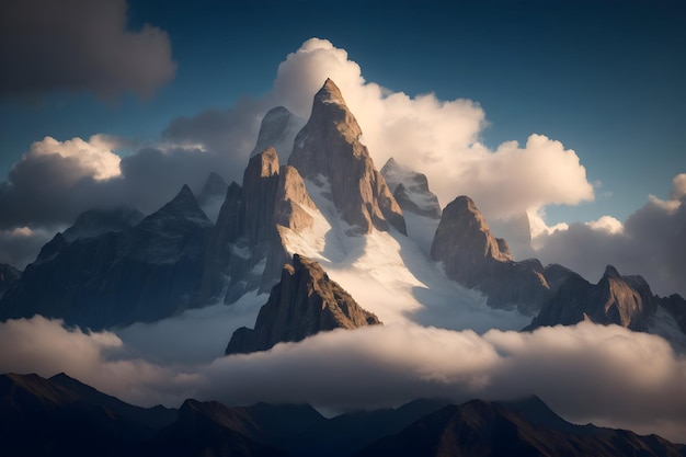 Una natura paesaggistica con fotografia di montagne generata da Ai