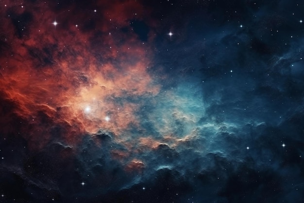 Una nebulosa con stelle e nebulose sullo sfondo