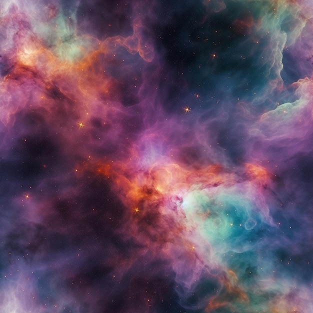 Una nebulosa con una nebulosa viola sullo sfondo