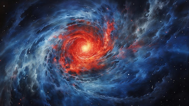 Una nebulosa cosmica vorticosa illuminata
