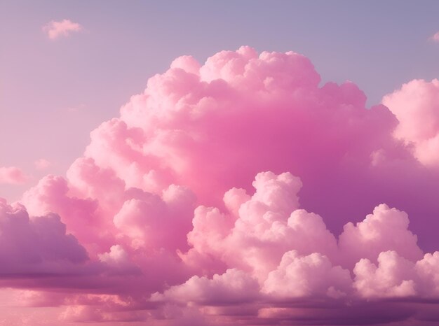 una nuvola rosa che è nel cielo