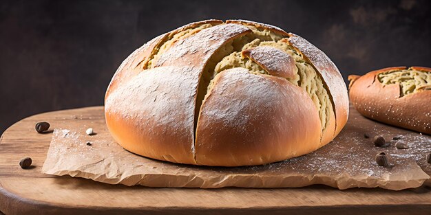 Una paglia di pane con la parola pane su di essa