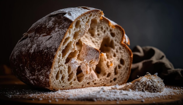 Una pagnotta con sopra la parola pane