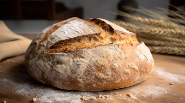 Una pagnotta con sopra la parola pane