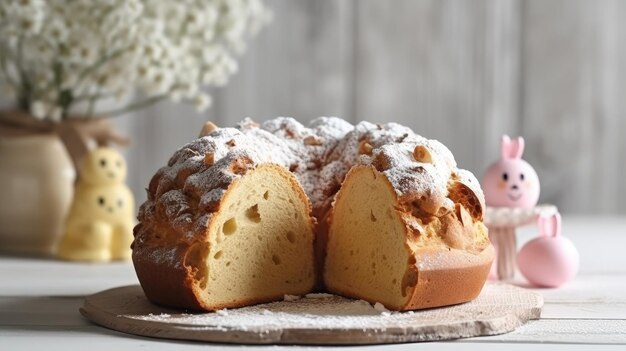 Una pagnotta di pane alla nutella con un boccone tolto.