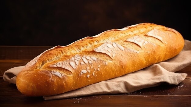 Una pagnotta di pane su un tavolo di legno