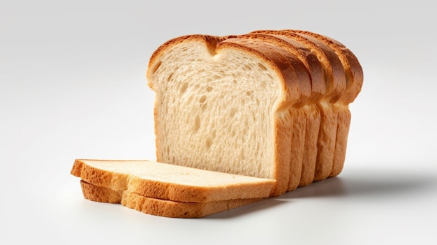 Una pagnotta di pane viene tagliata a fette.