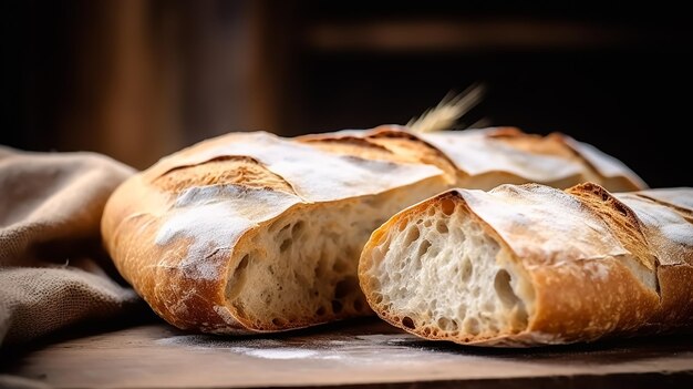 Una pagnotta viene tagliata a metà