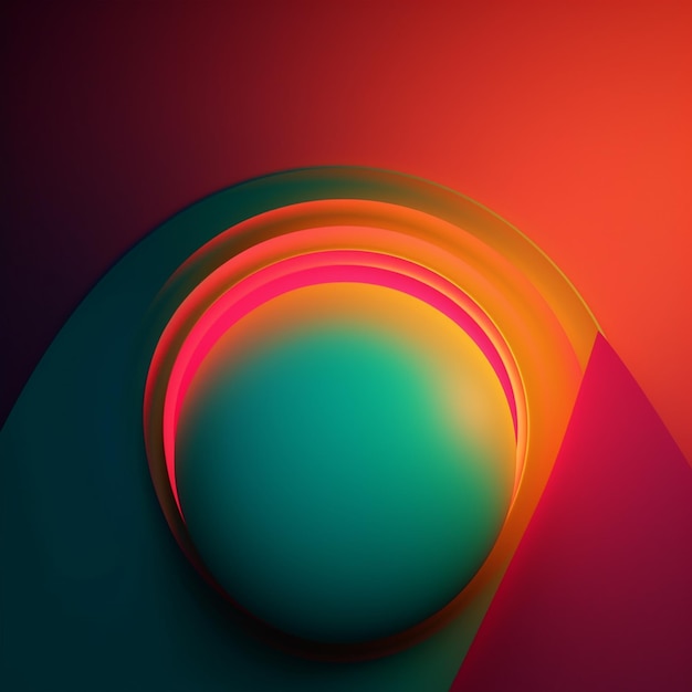Una palla colorata viene visualizzata in un cerchio con un cerchio rosso al centro.