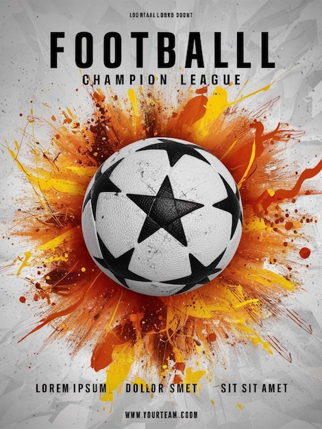 una palla da calcio è su un poster che dice football league
