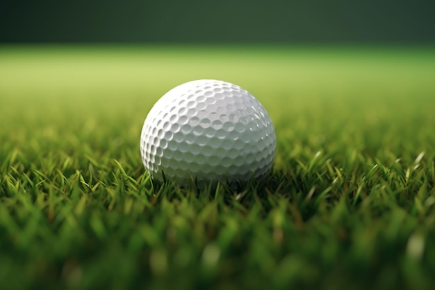 Una pallina da golf sull'erba con sopra la parola golf