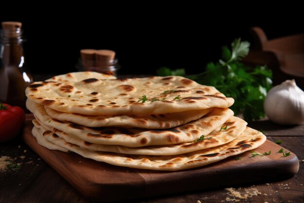 Una panetteria tradizionale che offre pane pita fresco AI generativa