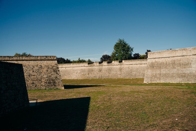 Una parete del castello a Pamplona, Navarra, Spagna