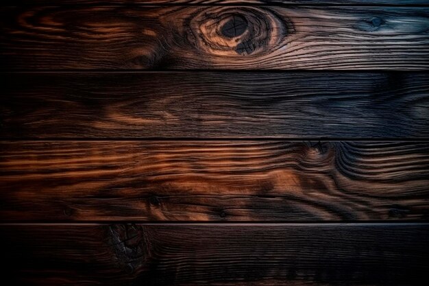Una parete in legno scuro con uno sfondo scuro e uno sfondo in legno scuro.