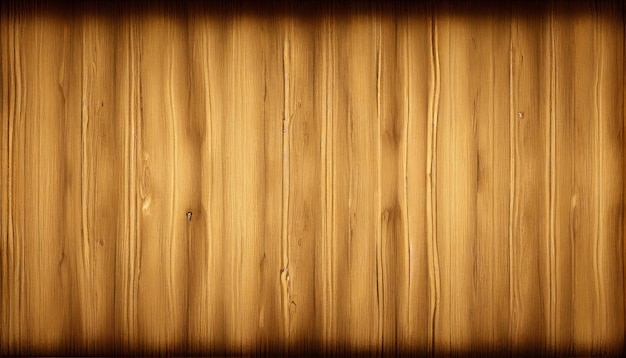 Una parete rivestita in legno con un pavimento in legno AI generativa
