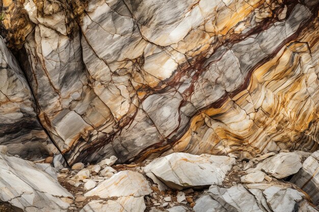 Una parete rocciosa con sopra la parola roccia