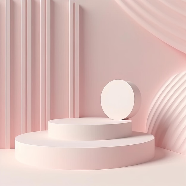 Una parete rosa con un grande cerchio bianco al centro.