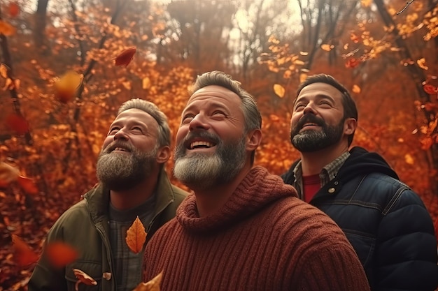 Una passeggiata nella foresta con veri amici è il miglior sollievo psicologico dopo un ufficio rumoroso e stressante