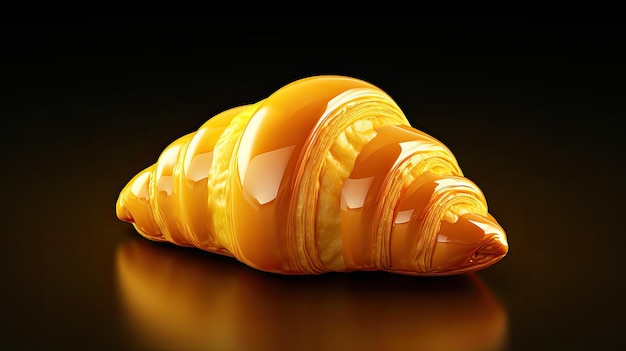 una pasticceria gialla e arancione con una striscia bianca.