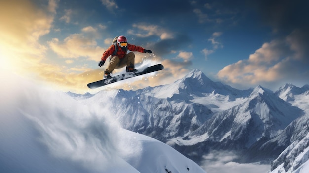 Una persona che fa snowboard godendo dello sport invernale e della libertà