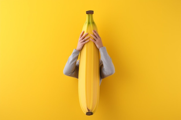 Una persona che pratica lo yoga su un tappetino a forma di banana