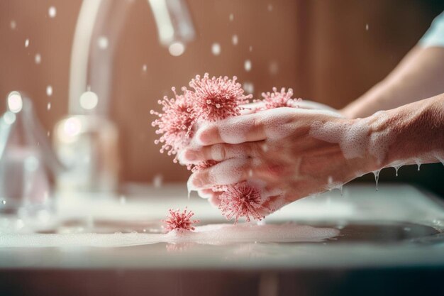 una persona che tiene un fiore rosa in mano