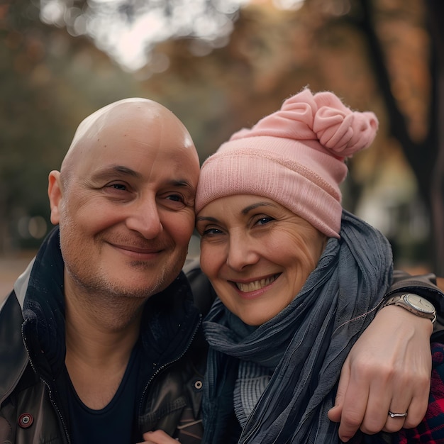 Una persona con un amico guarito da un cancro