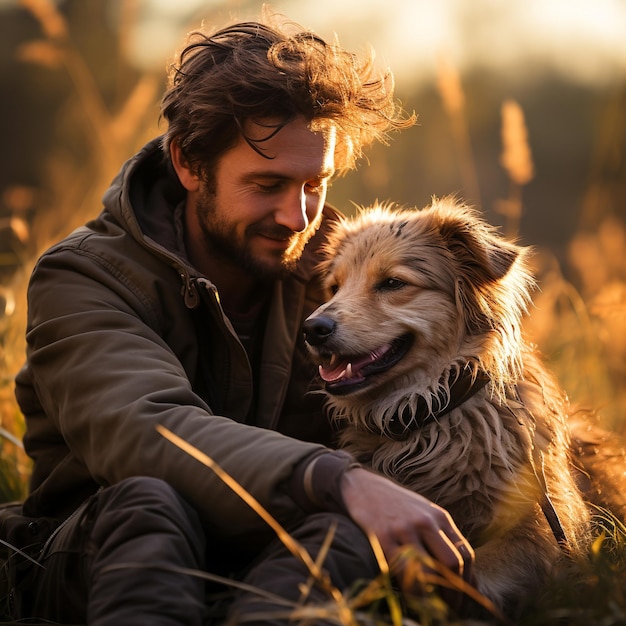 una persona e il suo amato cane