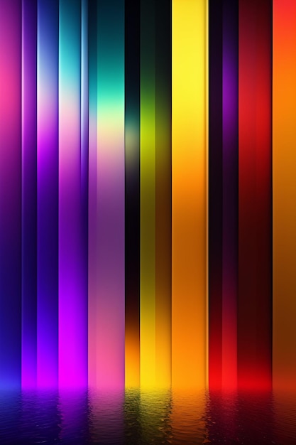 Una persona in piedi accanto a un muro con luci colorate