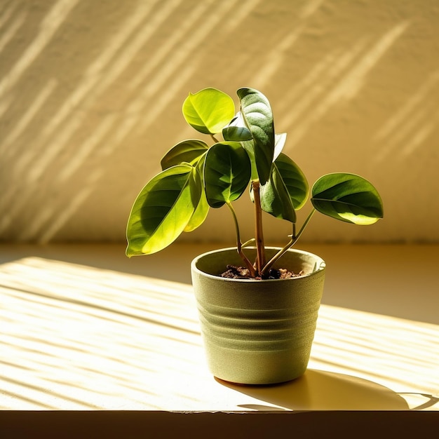 Una pianta che cresce nel suolo con il sole che splende su di essa
