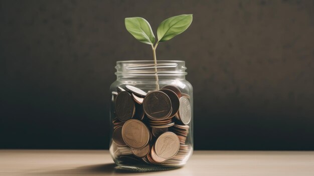 Una pianta che prospera nelle monete L'albero del denaro