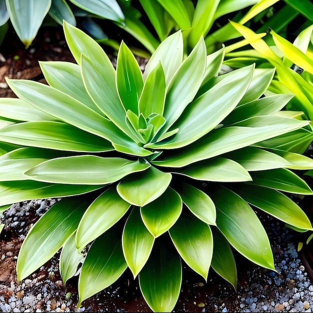 Una pianta con foglie verdi e una foglia verde.