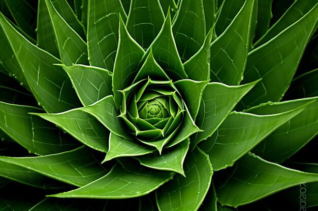 una pianta verde con un centro verde.