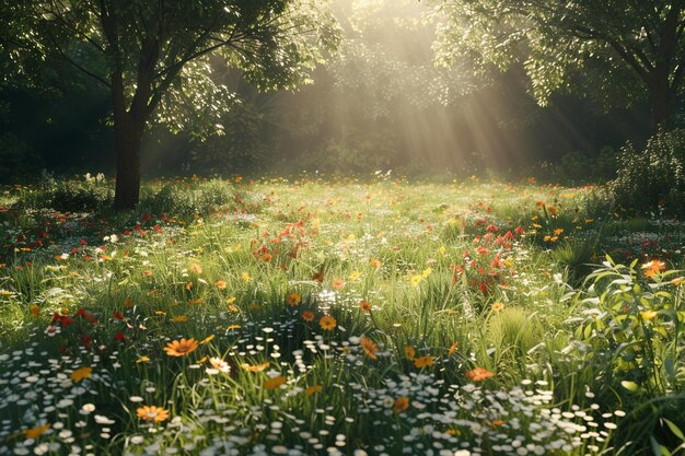 Una pianura coperta di fiori selvatici