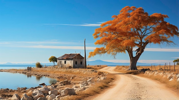 una piccola casa sul lago