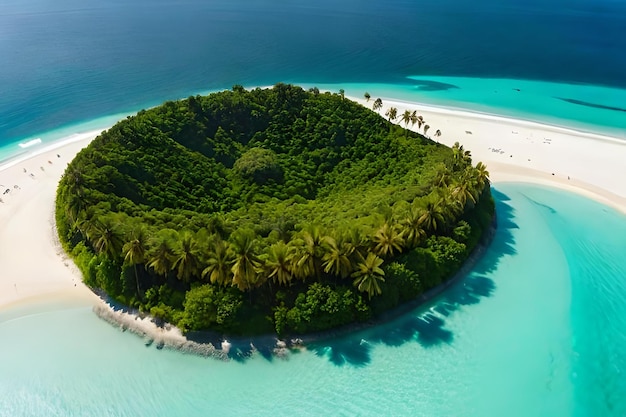 Una piccola isola con palme sull'isola