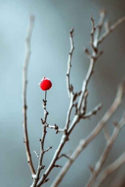 una piccola spilla a punto rosso che rappresenta un Martisor