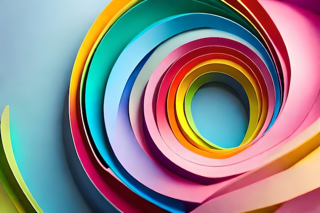 Una pila colorata di carta colorata arcobaleno