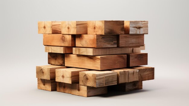 Una pila di assi di legno e una pila di mattoni