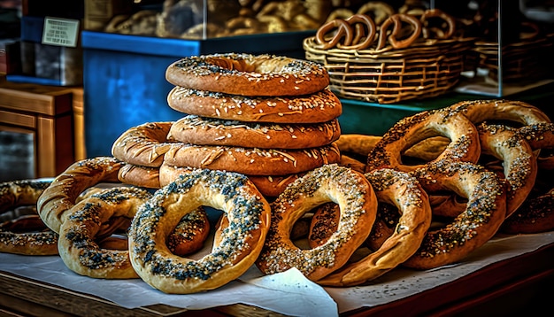 Una pila di bagel