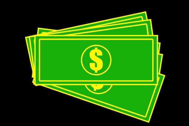 Una pila di banconote verdi su uno sfondo nero