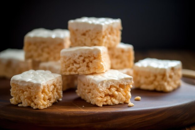 Una pila di dolcetti di riso Krispie