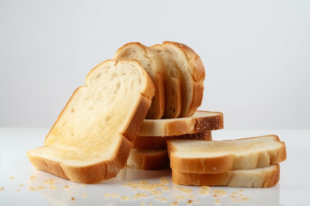 Una pila di fette di pane con sopra la parola pane
