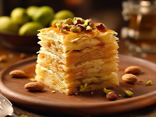 Una pila di fotograpy baklava