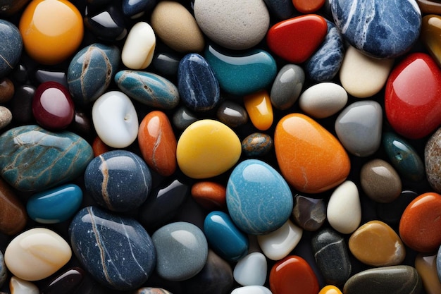 una pillola gialla è circondata da tante altre rocce colorate.