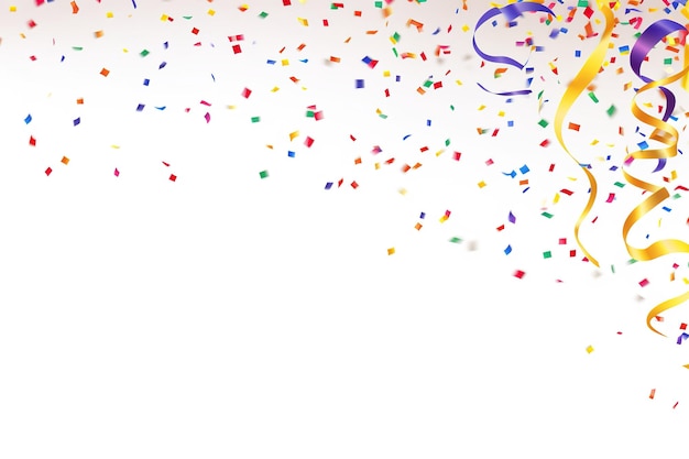 Una pioggia festiva di confetti che cade su uno sfondo bianco su un sfondo trasparente bianco o PNG