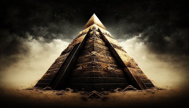 Una piramide con sopra la parola piramide