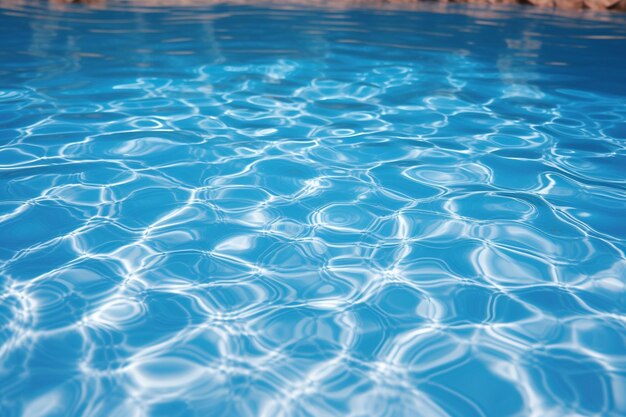 Una piscina con acqua blu e rocce sullo sfondo AI generativa